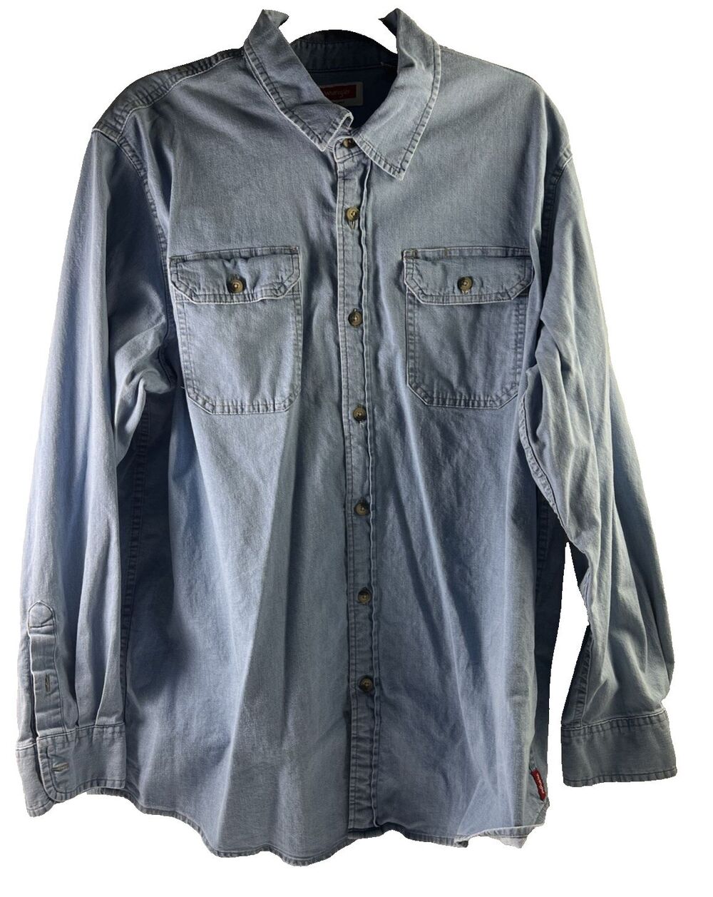 Vintage Wrangler Denim Shirt Blue Men's Size XL/XG/TG Button Up/Pockets